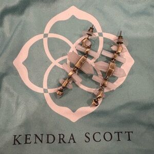 Kendra Scott Crystal Chip Drop Earrings in Antique Gold